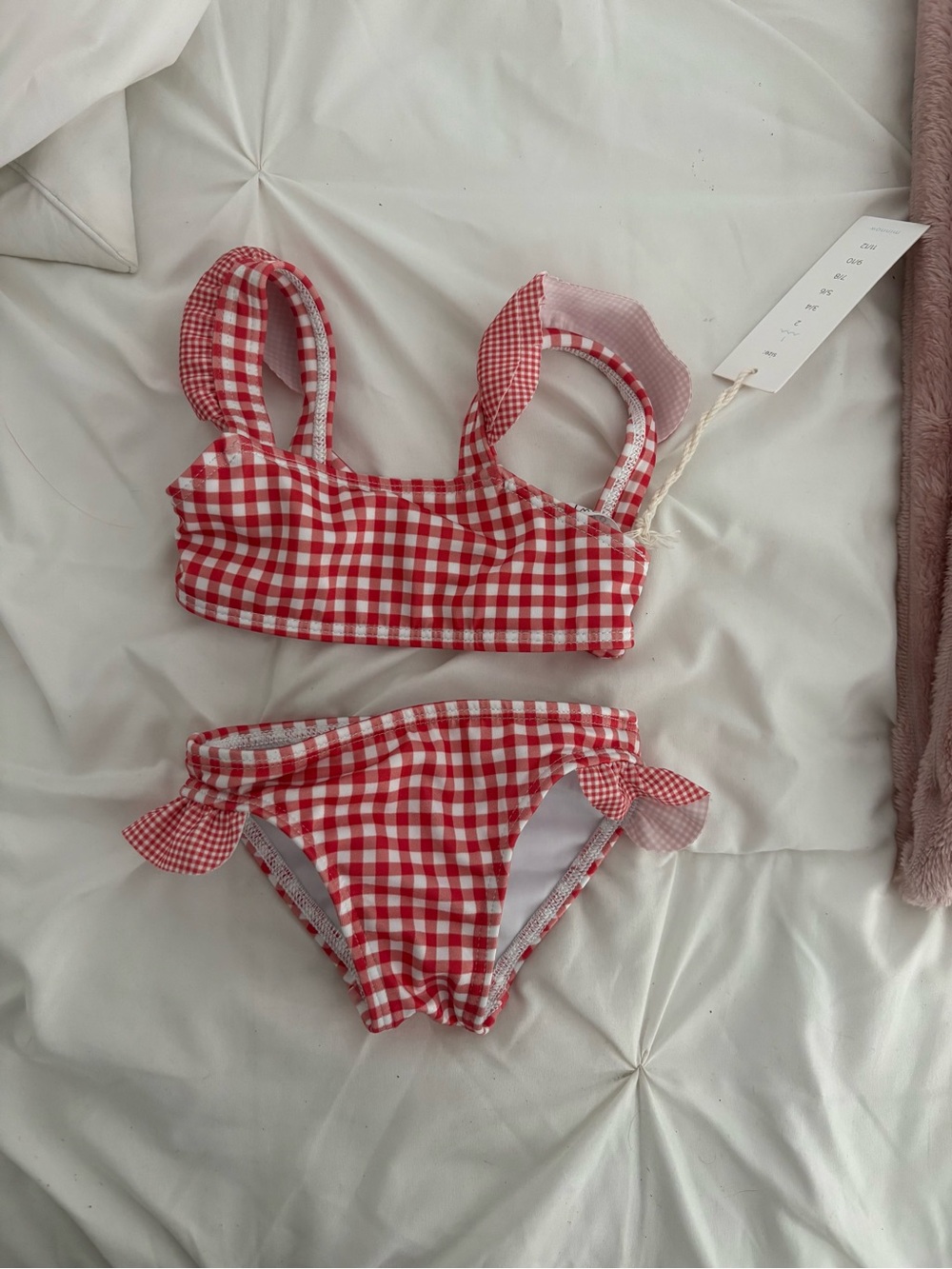 Kids Red Gingham Bikini - Minnow x Maisonette